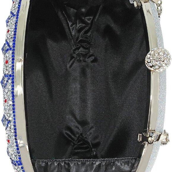 Rhinestone Clutch Purses for Women Evening Wedding Formal - Round Pearl Clasp Ha - Picture 5 of 7